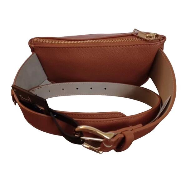NWT INC International Concepts Pebbled Belt Bag Cognac - Picture 4 of 6